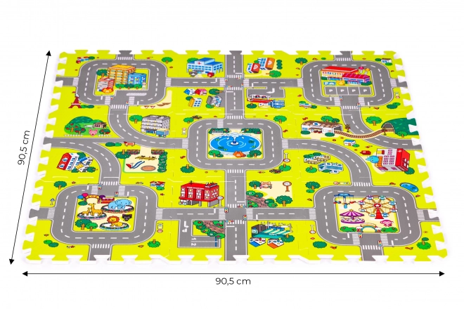 Foam Play Mat City – 9 Pieces 90.5 × 90.5 cm IPLAY