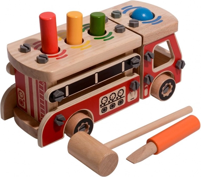 Wooden Firefighter Construction Set with Hammer Bench LUCY & LEO