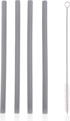 Siliconen rietjes 4 stuks, Dove Grey