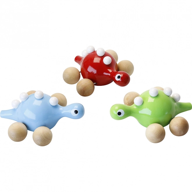 Wooden Dinosaur on Wheels Blue