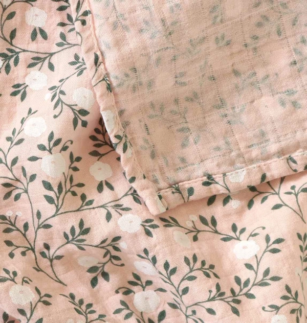 Langes en mousseline blossom 2 pcs – Rose poudré