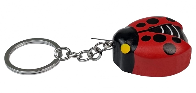 Houten Sleutelhanger Lieveheersbeestje
