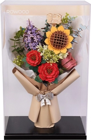 RoboTime Affichage décoratif avec bouquet 3D