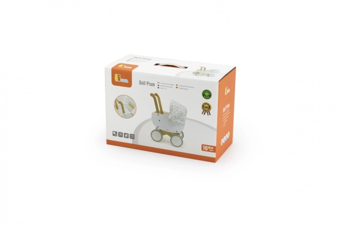 Houten diepe kinderwagen