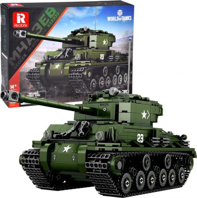 Reobrix building set tank SHERMAN M4A3E8 – licensed WORLD OF TANKS, 836 pieces