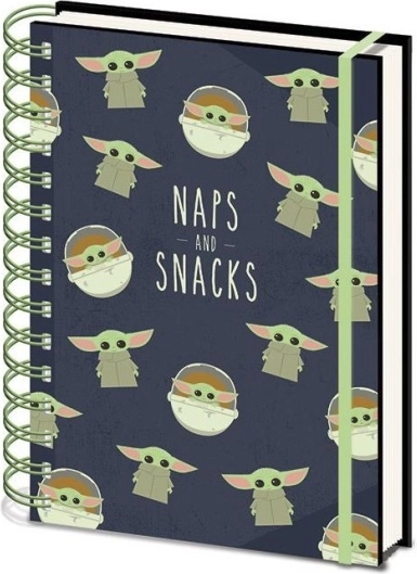 Notebook Star Wars: The Mandalorian Snacks and Naps A5 with Ring Binding