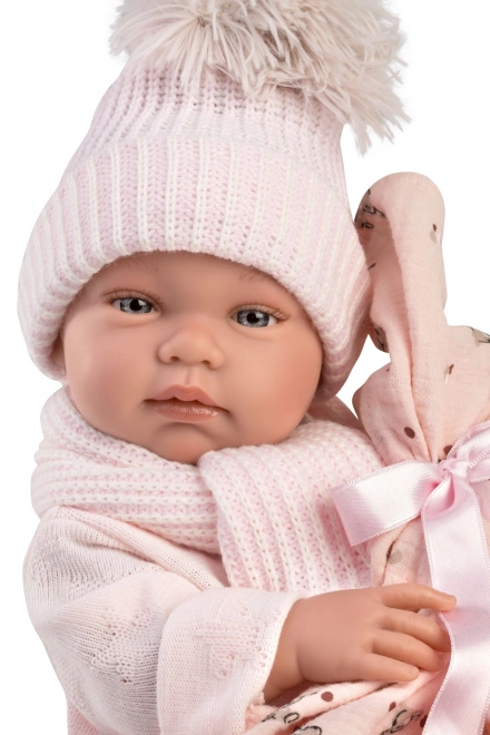 Llorens 84338 NIEUWE GEBOREN MEISJE - realistische babypop met compleet vinyllichaam - 43 cm