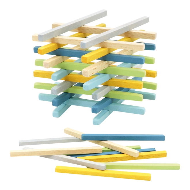 Bâtonnets en bois colorés pour un jeu créatif