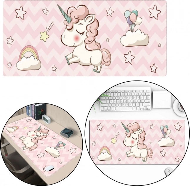 Tapis en caoutchouc pour bureau avec licorne 80 x 30 cm