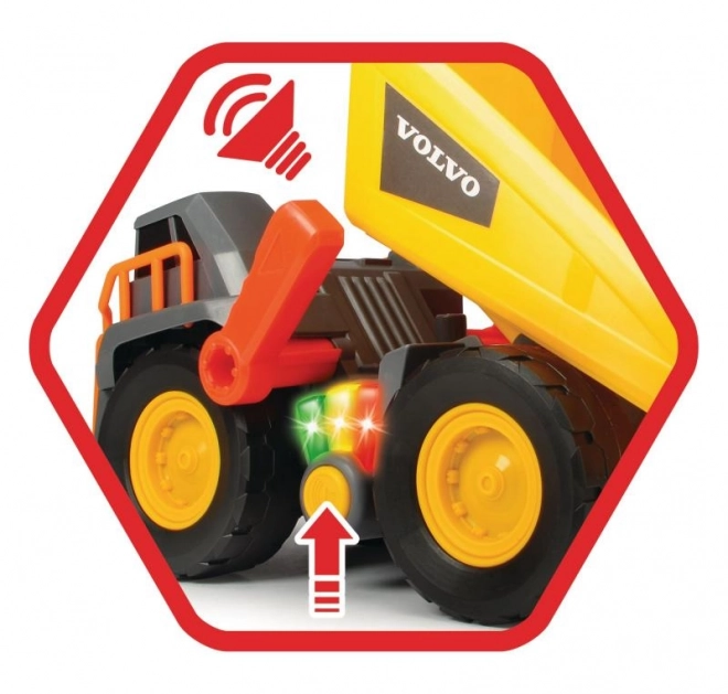 Volvo toy dump truck with lights and sounds