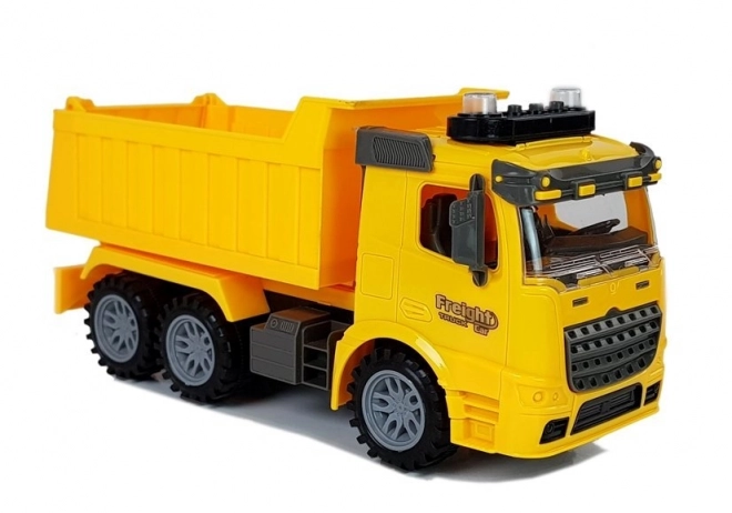 Bausatz Lastwagen mit Verkehrsschildern und Lichtern 1:14 Gelb