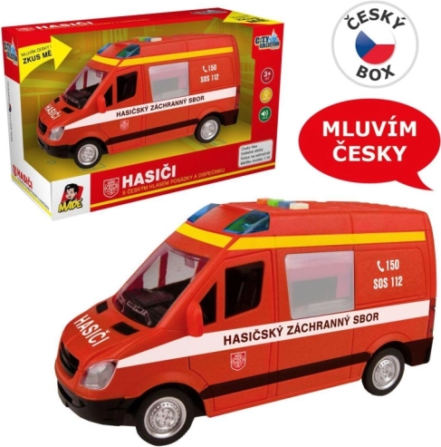 Friction-Powered Fire Van with Sound and Light
