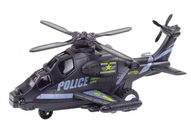 Politiehelikopter met wrijvingsaandrijving, licht en geluid