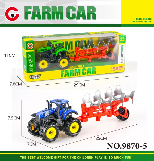 Traktor mit Schwungrad und Pflug 25 cm