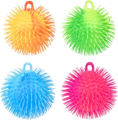 Balle antistress en silicone à presser avec picots 15 cm – 4 couleurs