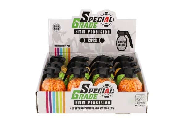 Kogeltjes voor pistool 800st 6mm rubber 10cm in granaat 3 kleuren
