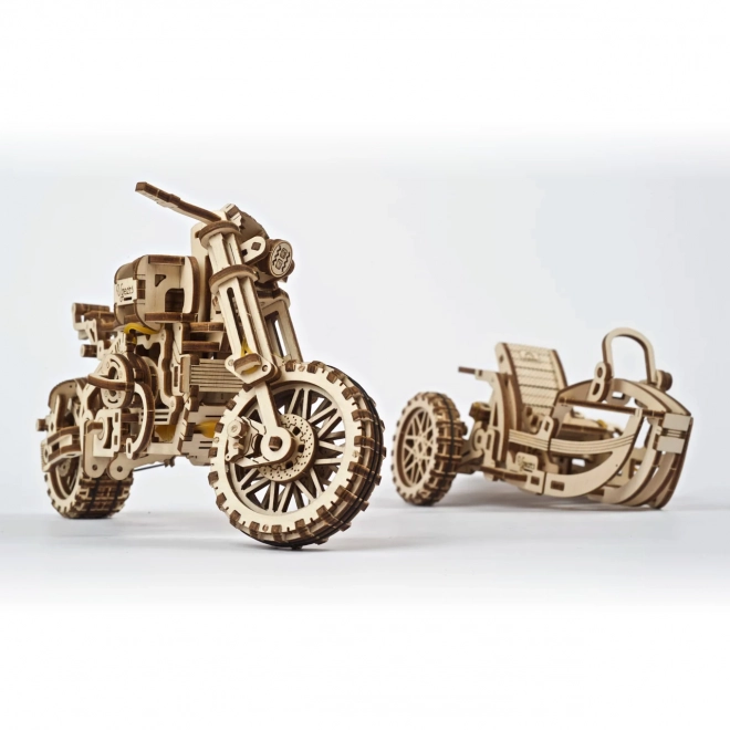 Ugears 3D-puzzel Motorfiets met zijspan 380 stuks