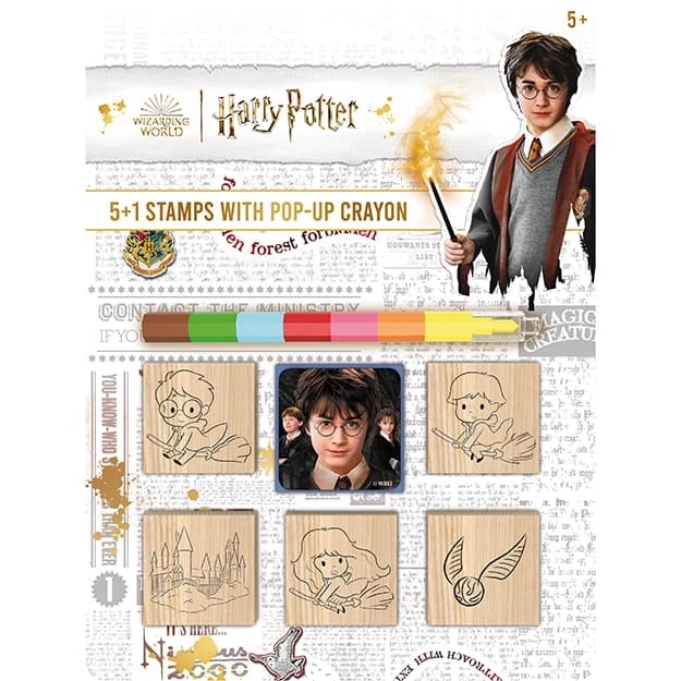 Holzstempel und Wachsmalstifte Harry Potter