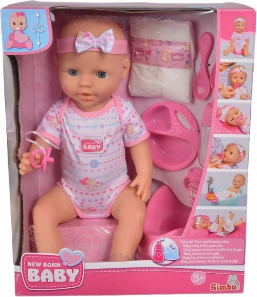 Functionele pop 43 cm Pasgeboren baby