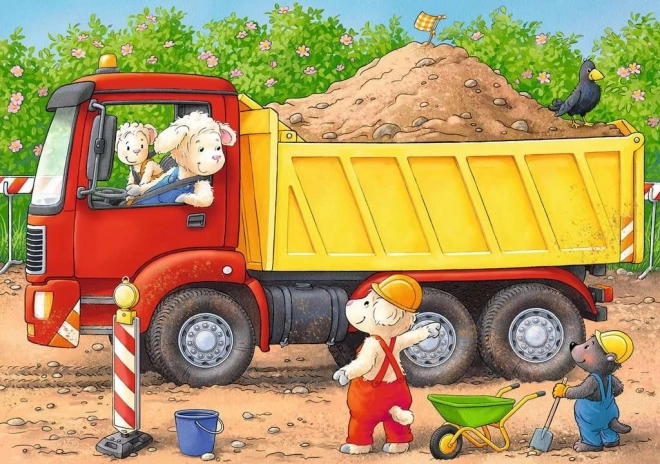 Mijn eerste puzzel Dieren op de bouwplaats 4in1