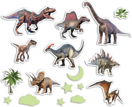 Autocollants muraux dinosaures phosphorescents