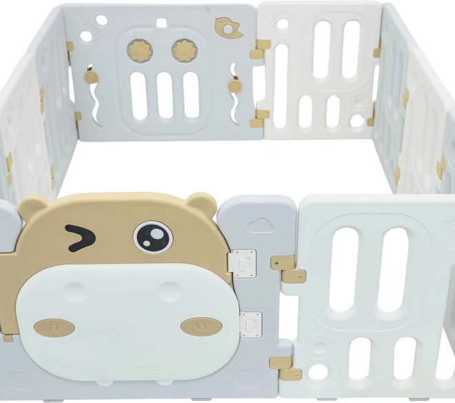 Parc modulable pour enfants Hippopotame marron