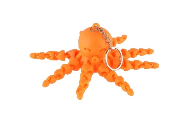Octopus hanger plastic 9cm op batterijen met licht 6 kleuren 24 stuks in een doos