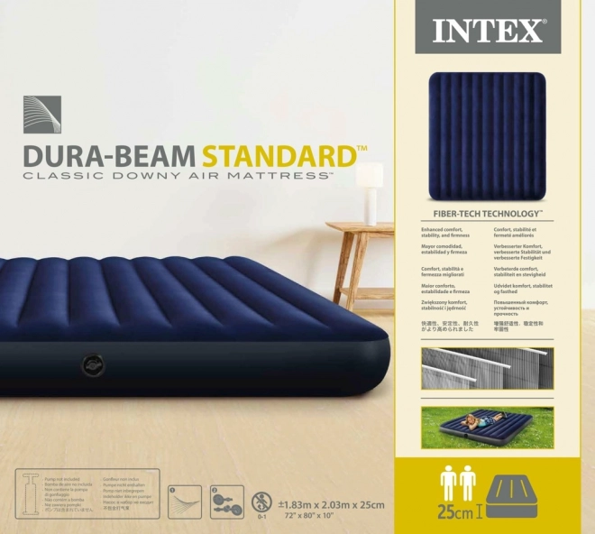 Opblaasbaar Double Luchtbed Velours 203x183 cm INTEX