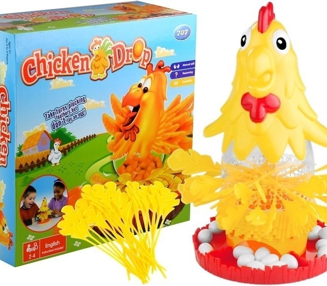Jeu de société familial Plume le poulet – jeu d’adresse pour 2 à 4 joueurs
