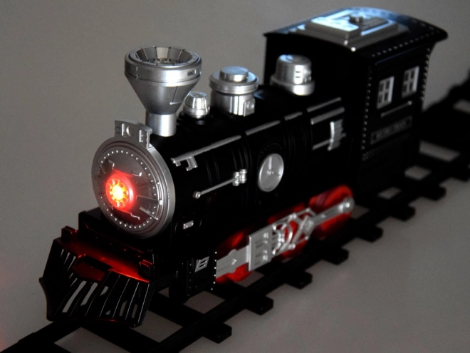 Spoorweg met rails Locomotief met wagons stoom + licht RC0629