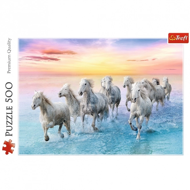 Puzzle 500 Teile Weiße Pferde im Galopp von Trefl