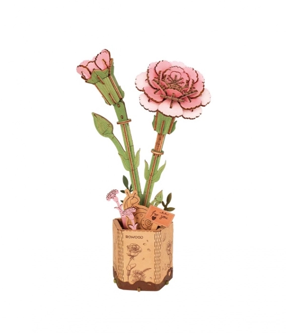 Holz 3D Puzzle Rosa Nelke