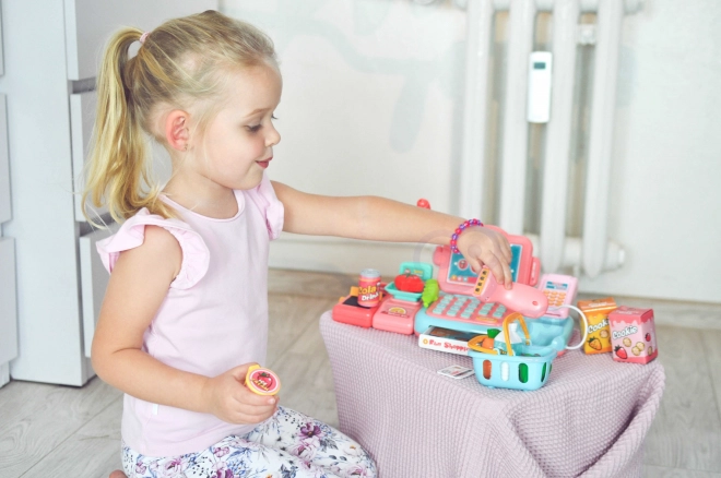 kassa voor kinderen met scanner, weegschaal en microfoon WOOPIE + 24 accessoires