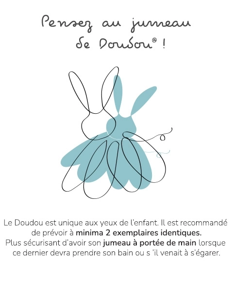 Doudou Speeltje met speenhouder konijn 15 cm