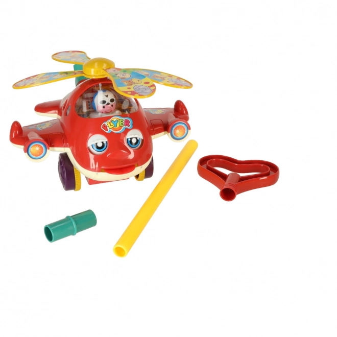 Kinder duw vliegtuig helikopter met geluid