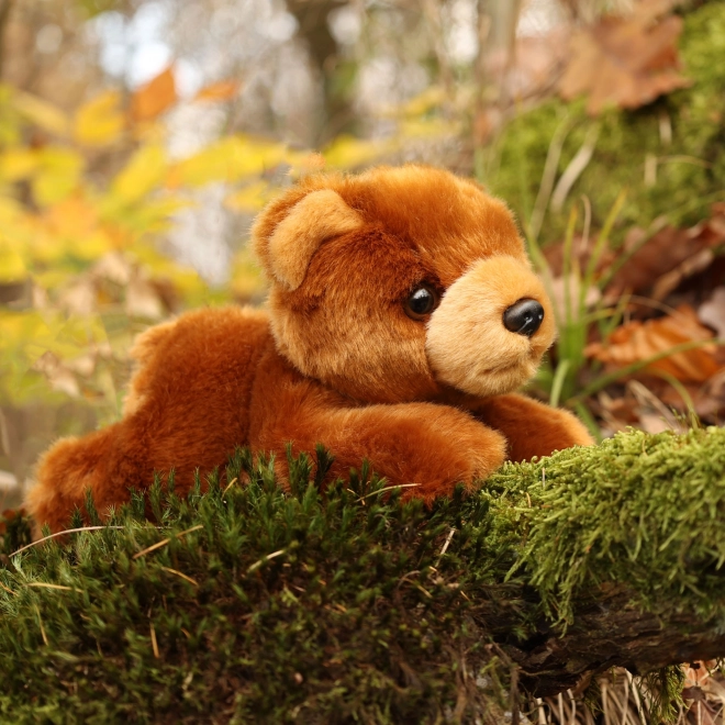 Ours en peluche brun couché 20 cm ÉCOLOGIQUE