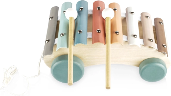 Xylophone en bois à tirer pour enfants