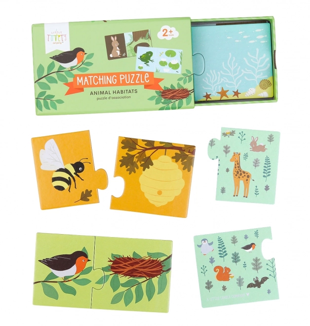A Little Lovely Company Toewijzing puzzel – Zvířecí domečky