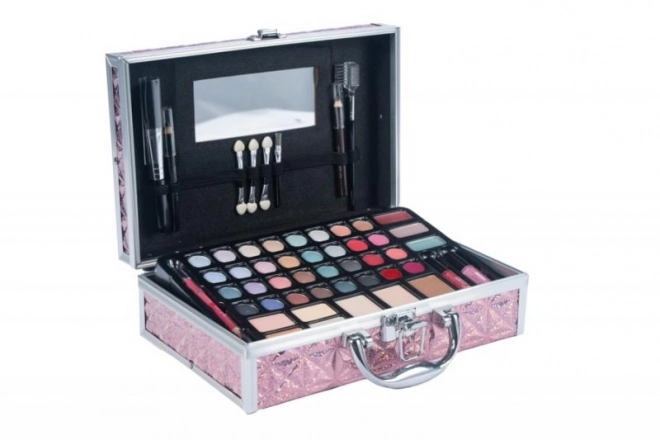 Trousse de maquillage rose moyen
