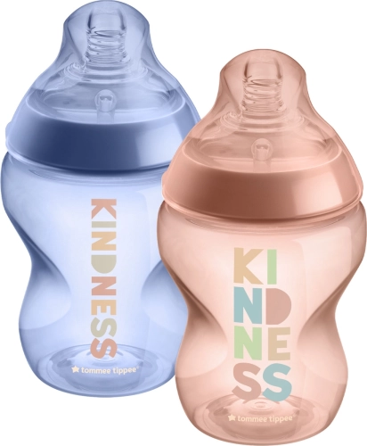 Biberon pour bébé, ANTI-COLIC, 0+, 260 ml, kindness, 2 pcs