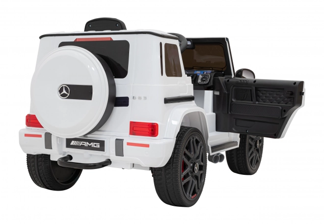 Mercedes AMG G63 voor kinderen wit + afstandsbediening + MP3 LED + langzame start + EVA + gordels