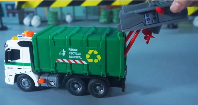 Camion poubelle interactif Woopie avec effets sonores et lumineux à l'échelle 1:16