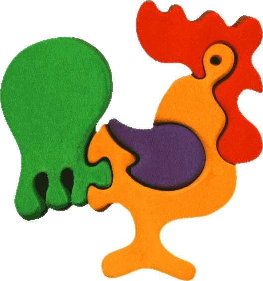 Fauna houten inlegpuzzel kleine haan
