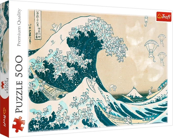 Puzzle 500 pièces – grande vague féline Trefl