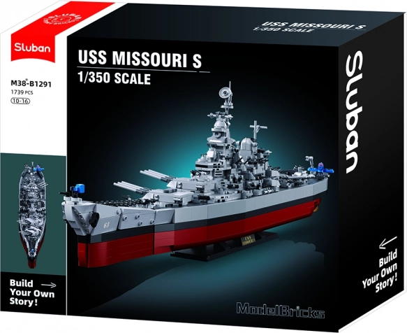 Jeu de construction Sluban Cuirassé USS Missouri 1:350