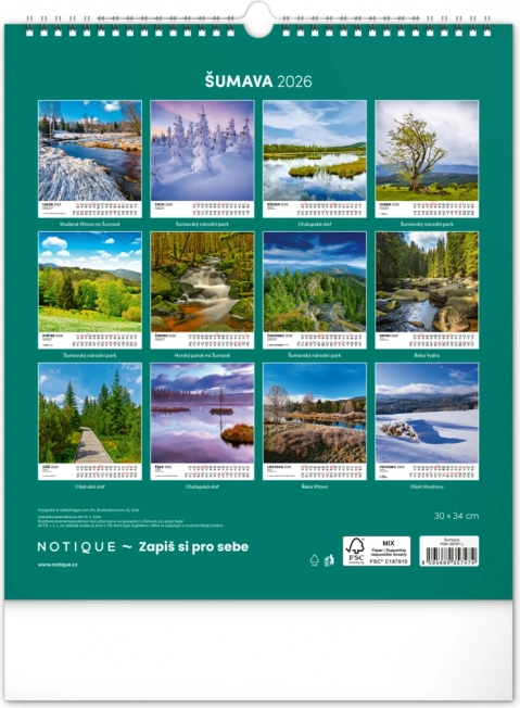 Wandkalender Böhmerwald 2026