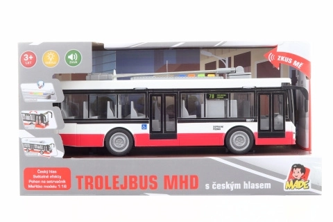 trolleybus with Czech voice, flywheel drive and light effects 28 cm