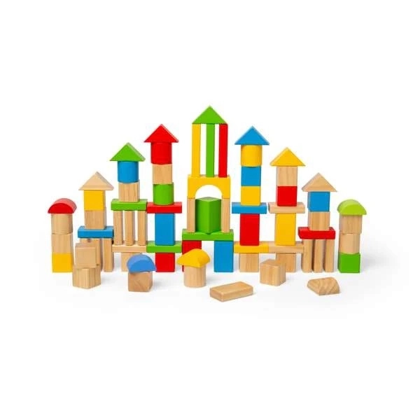 Bigjigs Speelgoed houten blokken en sorter in trommel