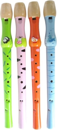 Flûte colorée en bois Magni avec motifs d’animaux