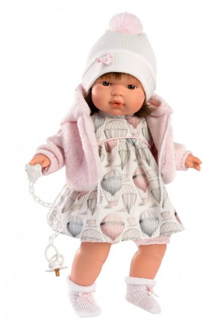 Llorens 385L LOLA - realistische pop met geluiden en zacht stoffen lichaam - 38 cm
